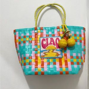 REVOLVE Wish You Were Here Handbag in Turquoise Mercedes Salazar